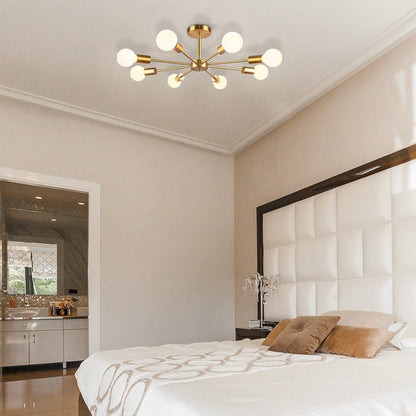 Lampada semi-incassata Sputnik nera/oro da soffitto per soggiorno/cucina/ufficio/camera da letto/ingresso