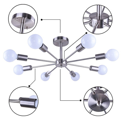 Lampada semi-incassata Sputnik nera/oro da soffitto per soggiorno/cucina/ufficio/camera da letto/ingresso