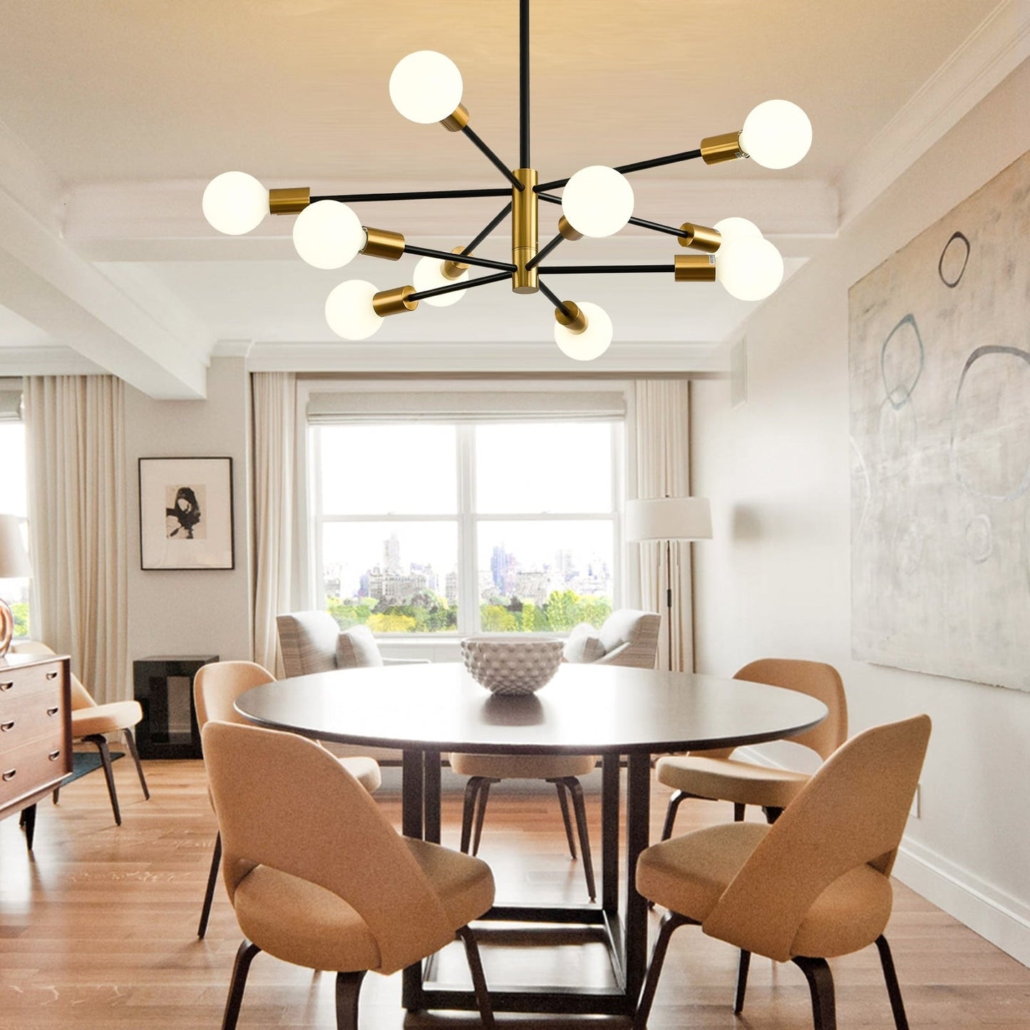 Lampadario lineare moderno Sputnik 8/10/12 luci