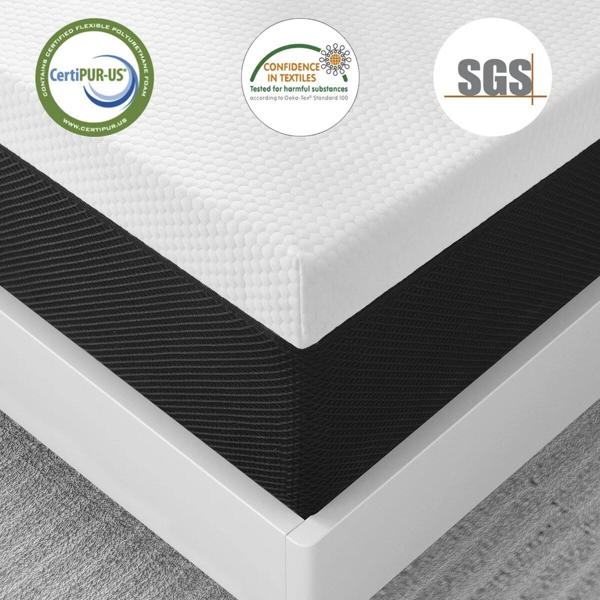 Materasso in memory foam Comfort Medium da 8 pollici con gel infuso