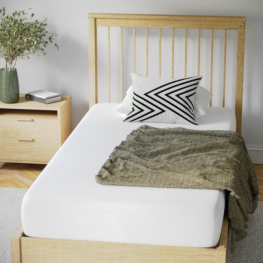 Materasso in memory foam rinfrescante al tè verde da 8 pollici, anti-pressione, in una scatola