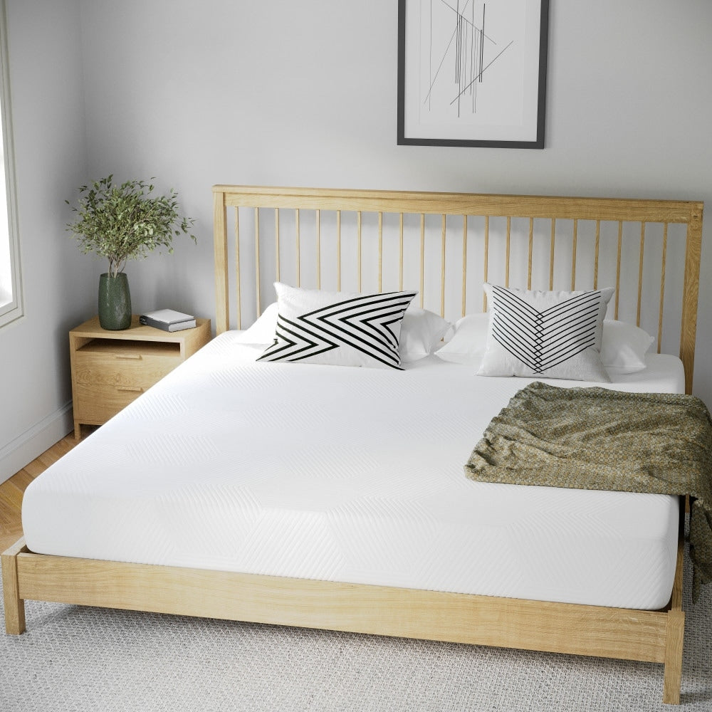 Materasso in memory foam rinfrescante al tè verde da 8 pollici, anti-pressione, in una scatola