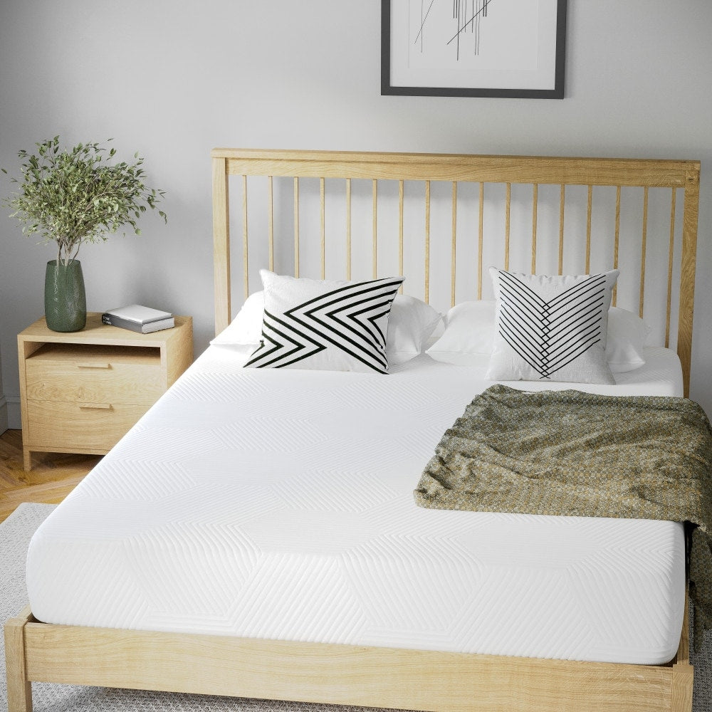 Materasso in memory foam rinfrescante al tè verde da 8 pollici, anti-pressione, in una scatola