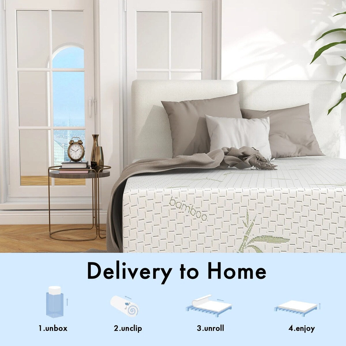 Materasso in memory foam gel da 8 pollici, materasso in schiuma rinfrescante in una scatola