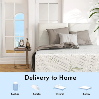 Materasso in memory foam gel da 8 pollici, materasso in schiuma rinfrescante in una scatola