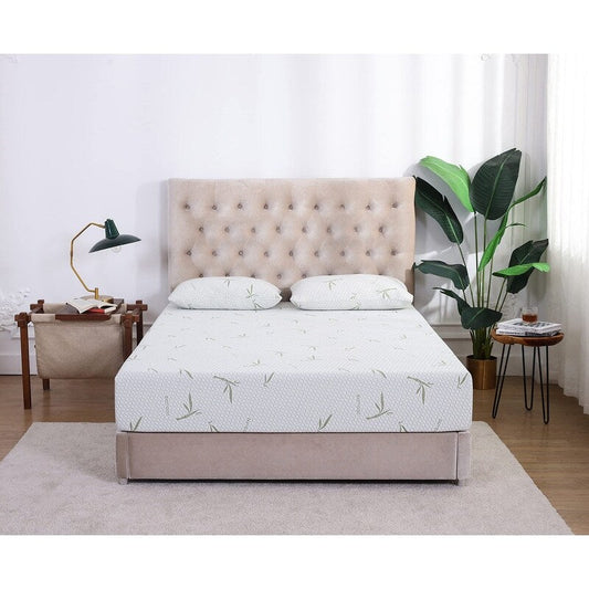 Materasso in memory foam da 8 pollici dal design innovativo, fodera in bambù, materassi traspiranti, fodera in tessuto rimovibile