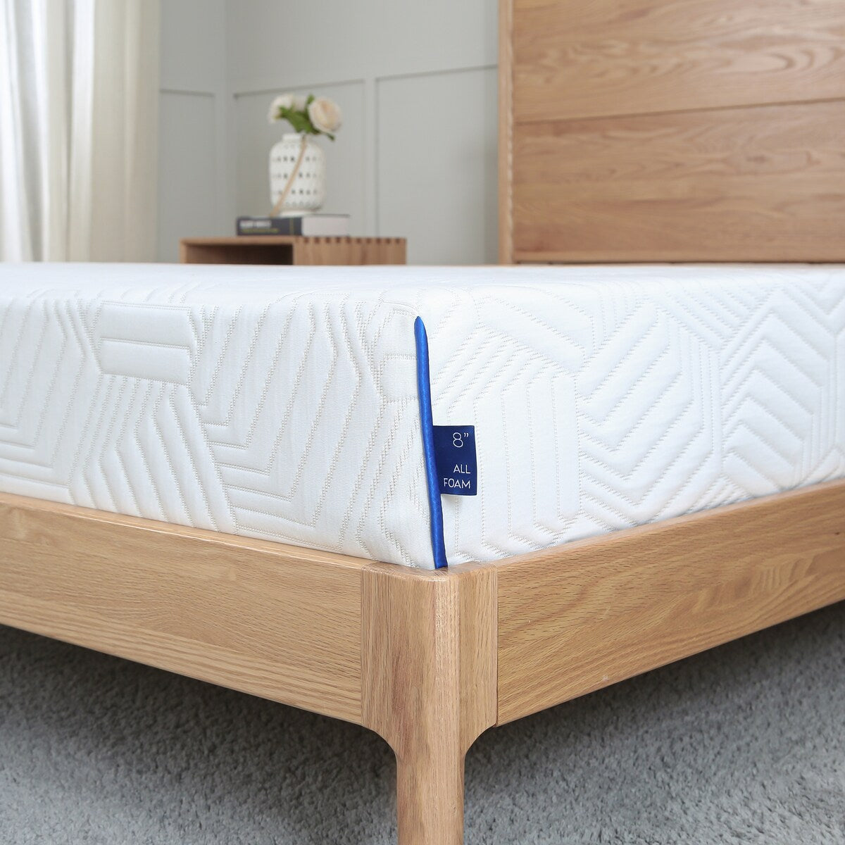 Materasso in memory foam Twin Gel da 8 pollici, bianco, infuso con tè verde e gel rinfrescante