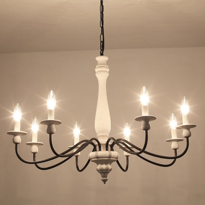 Lampadario moderno in stile fattoria, lampadario a 8 luci con candela per soggiorno, cucina, isola, sala da pranzo, ingresso - L31,1 x A20,66