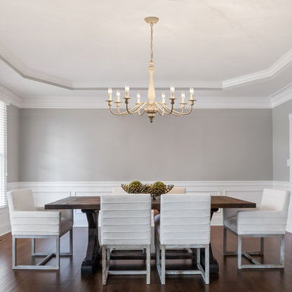 Lampadario moderno in stile fattoria, lampadario a 8 luci con candela per soggiorno, cucina, isola, sala da pranzo, ingresso - L31,1 x A20,66