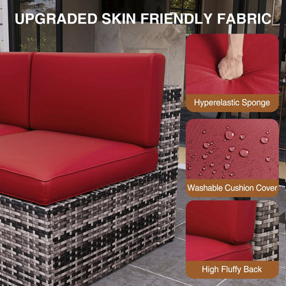 Set di mobili da giardino da 8 pezzi con tavolo da fuoco da 40 cm