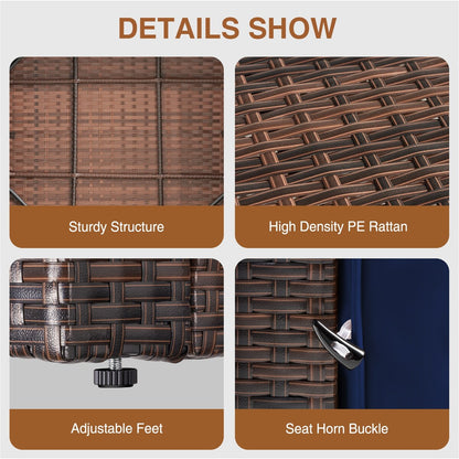 Set di mobili da giardino da 8 pezzi con tavolo da fuoco da 40 cm