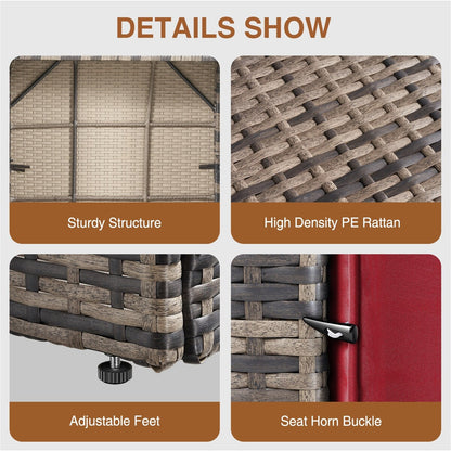 Set di mobili da giardino da 8 pezzi con tavolo da fuoco da 40 cm