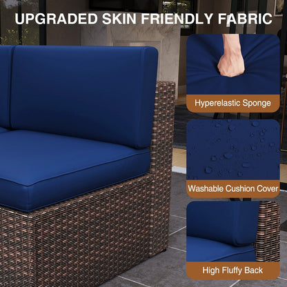 Set di mobili da giardino da 8 pezzi con tavolo da fuoco da 40 cm