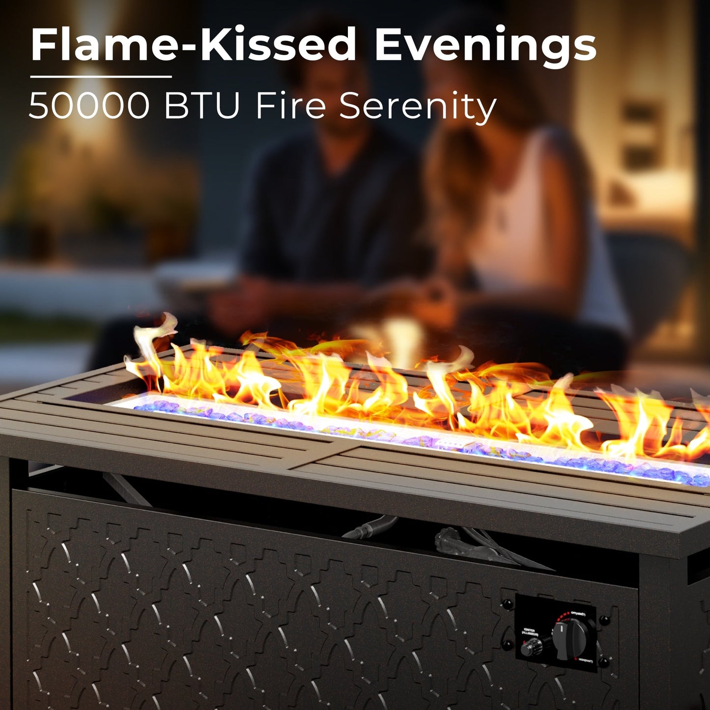 Set di divani componibili in vimini per esterni da 8 pezzi, ampi mobili da seduta, set da conversazione con tavolo con braciere