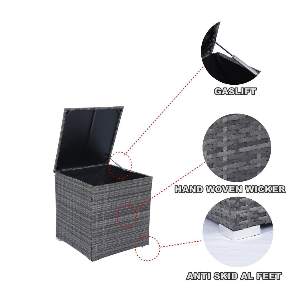 Set di divani componibili da esterno in vimini e rattan, 8 pezzi