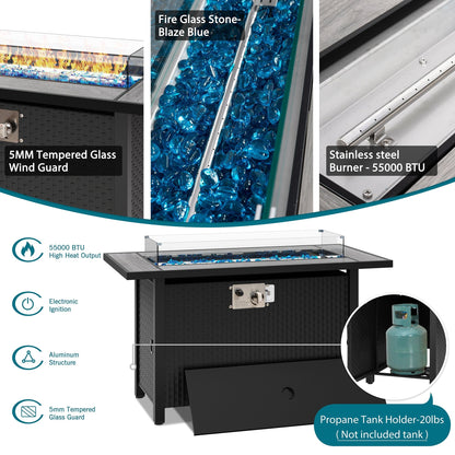 Gruppo di sedute componibili da 8 pezzi con braciere