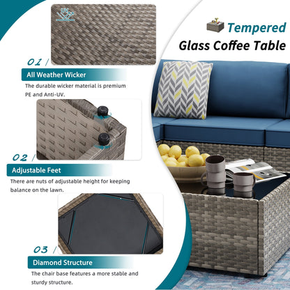 Gruppo di sedute componibili da 8 pezzi con braciere