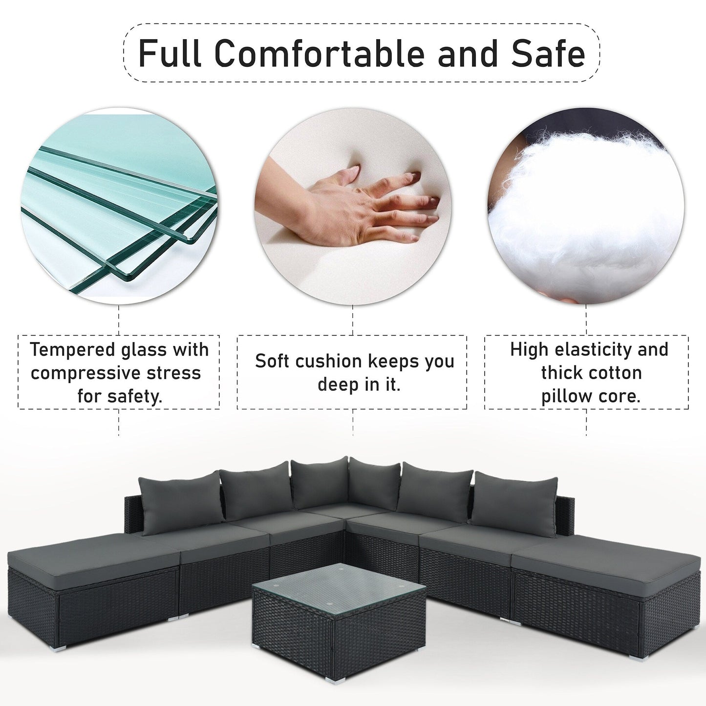 Set di mobili da esterno da 8 pezzi