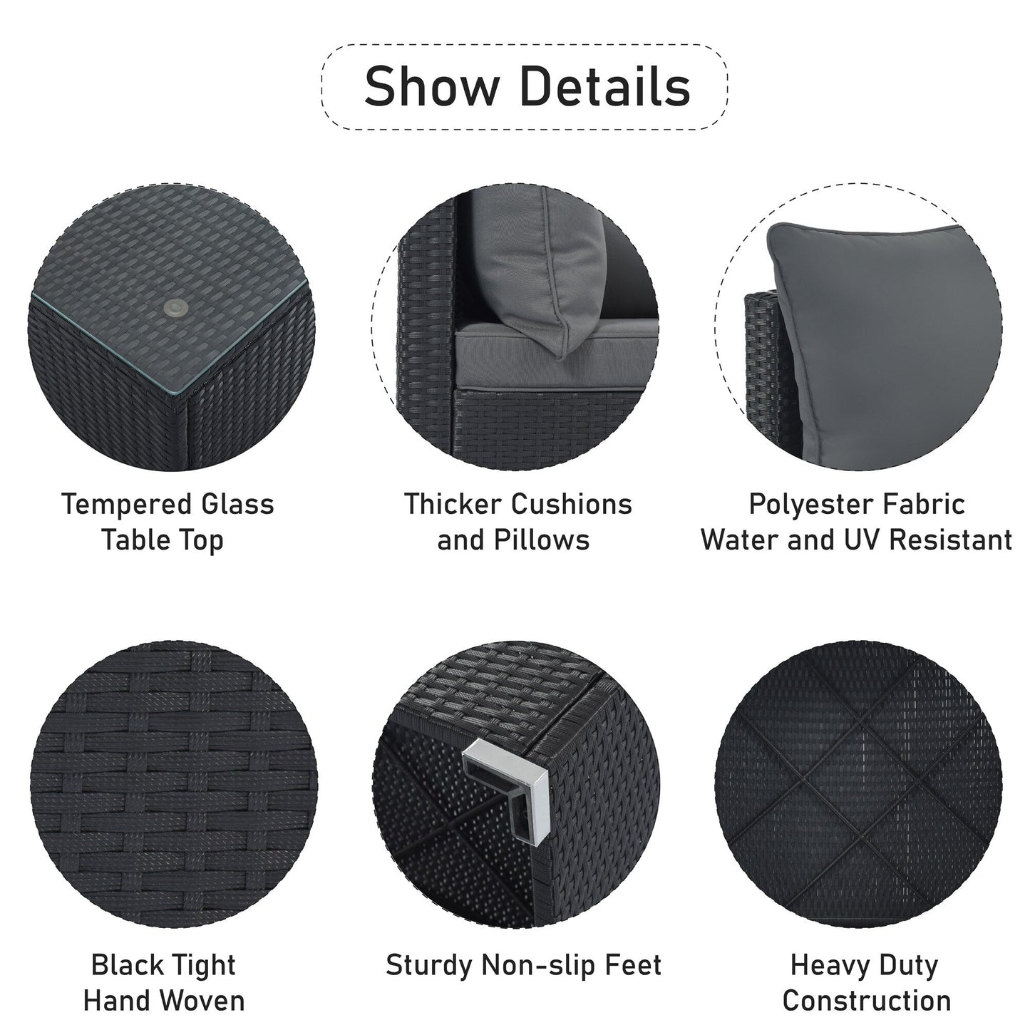 Set di mobili da esterno da 8 pezzi