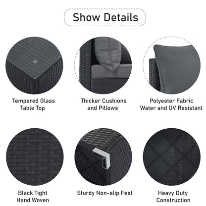 Set di mobili da esterno da 8 pezzi