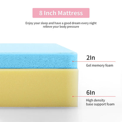 Materasso in memory foam con infusione di gel da 8 pollici
