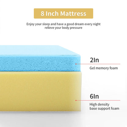 Materasso in memory foam con infusione di gel da 8 pollici