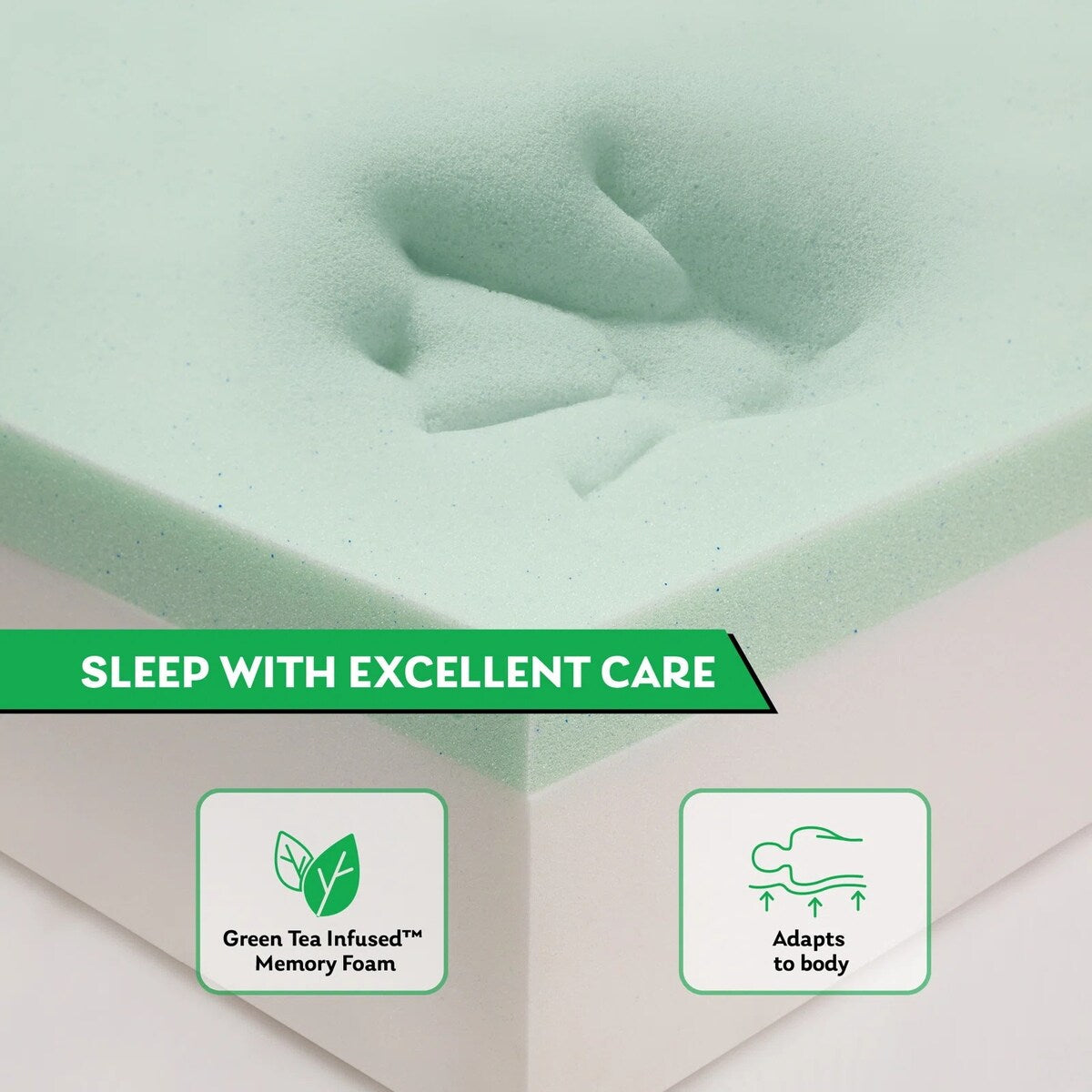 Materasso in memory foam al tè verde da 8 pollici, materasso rinfrescante a media sensazione in una scatola, CertiPUR-US