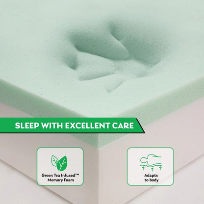 Materasso in memory foam al tè verde da 8 pollici, materasso rinfrescante a media sensazione in una scatola, CertiPUR-US