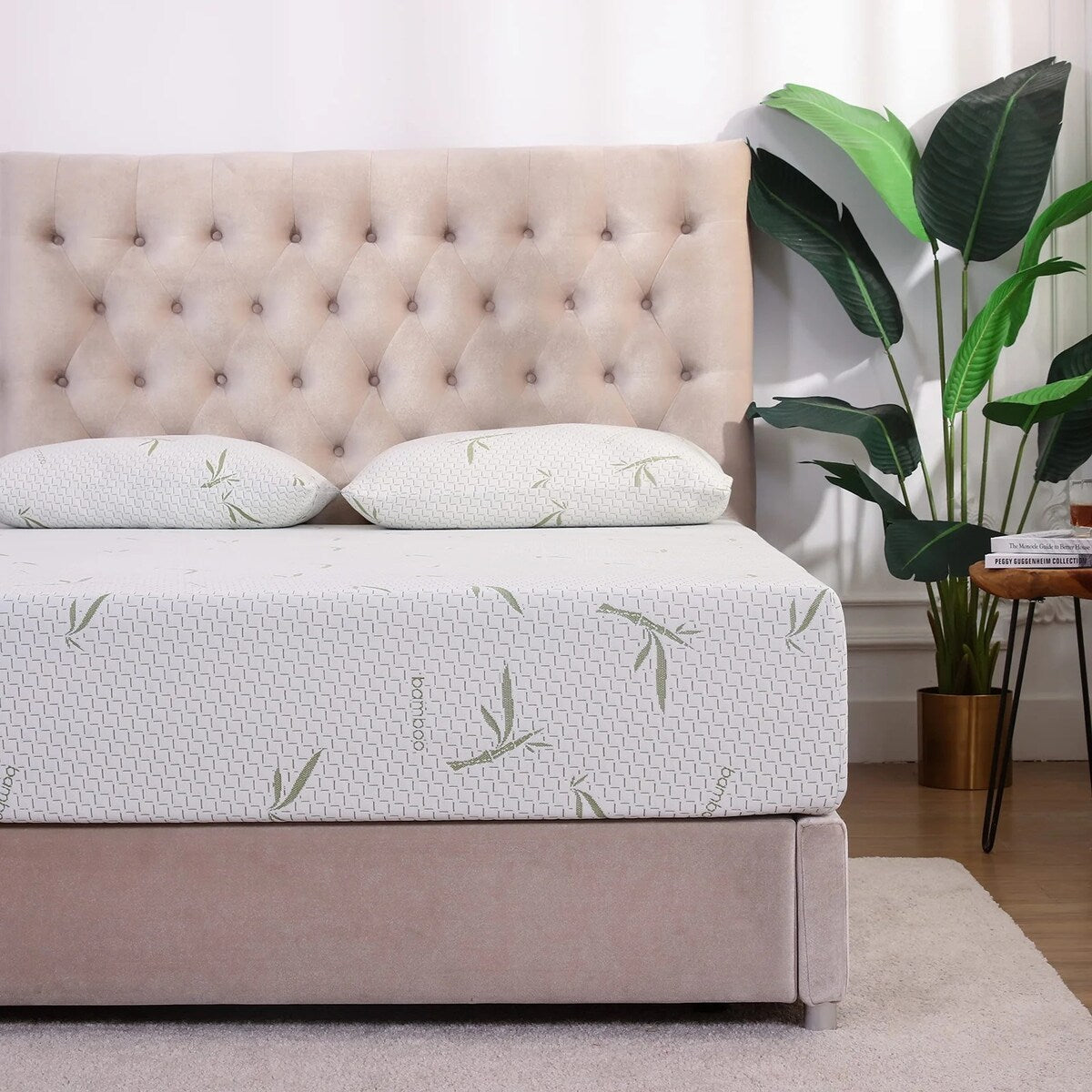Materasso in memory foam al tè verde da 8 pollici, materasso rinfrescante a media sensazione in una scatola, CertiPUR-US