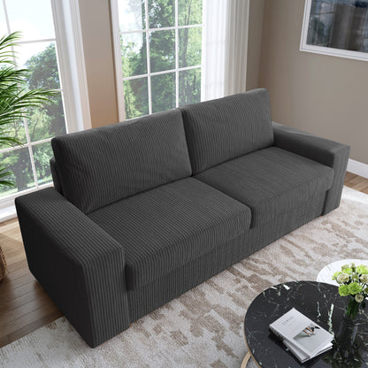 Divano a due posti in velluto a coste di lino largo 80,1 pollici per soggiorno