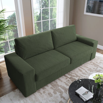 Divano a due posti in velluto a coste di lino largo 80,1 pollici per soggiorno