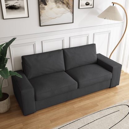 Divano a due posti in velluto a coste di lino largo 80,1 pollici per soggiorno