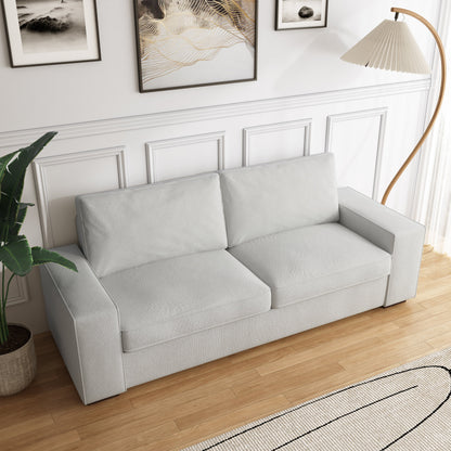 Divano a due posti in velluto a coste di lino largo 80,1 pollici per soggiorno