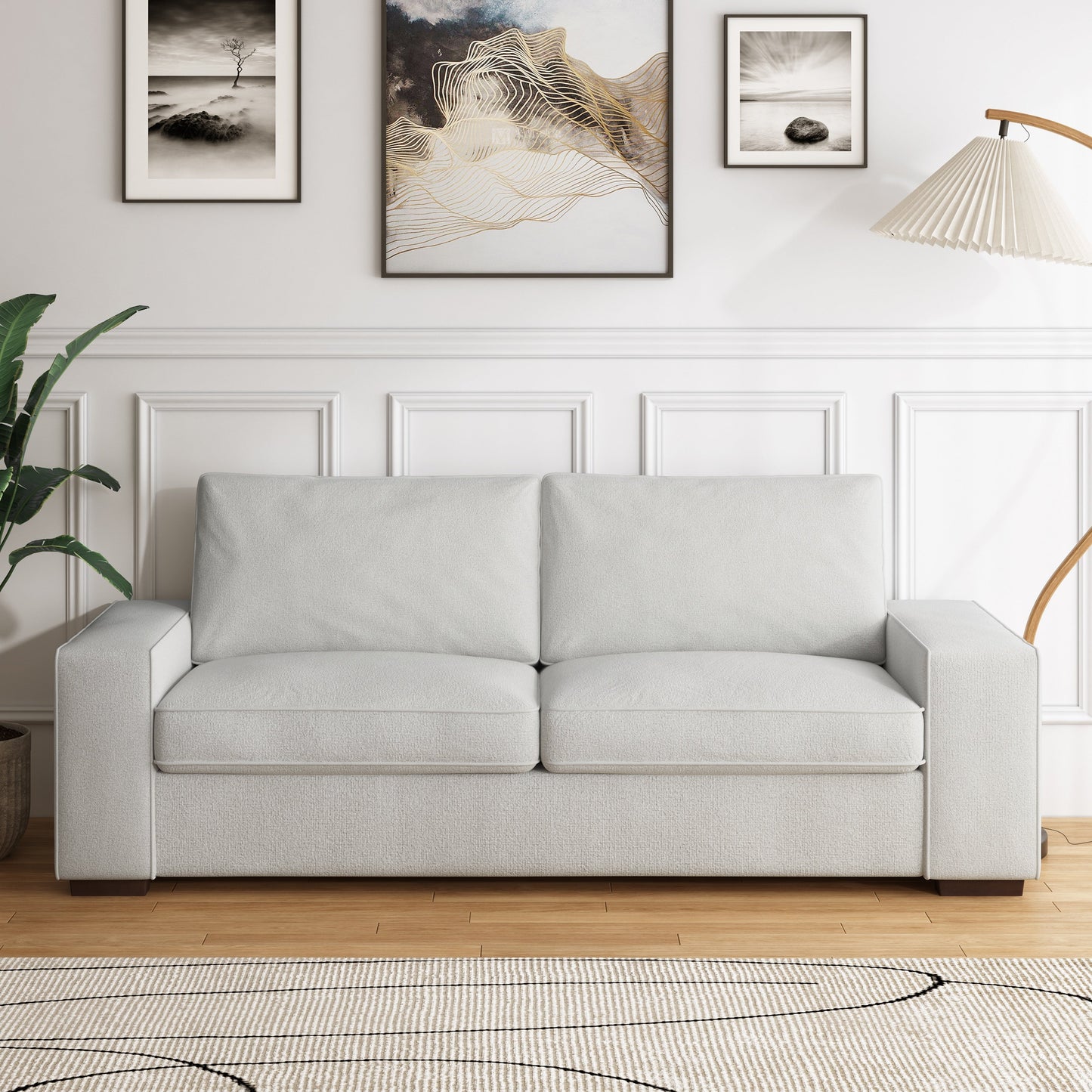 Divano a due posti in velluto a coste di lino largo 80,1 pollici per soggiorno