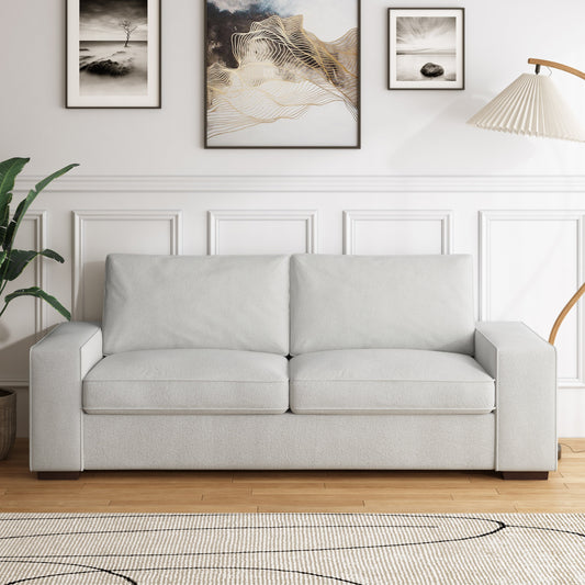 Divano a due posti in velluto a coste di lino largo 80,1 pollici per soggiorno