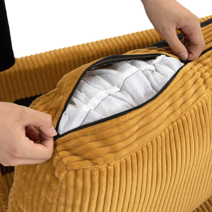 Divano a due posti in velluto a coste di lino largo 80,1 pollici per soggiorno