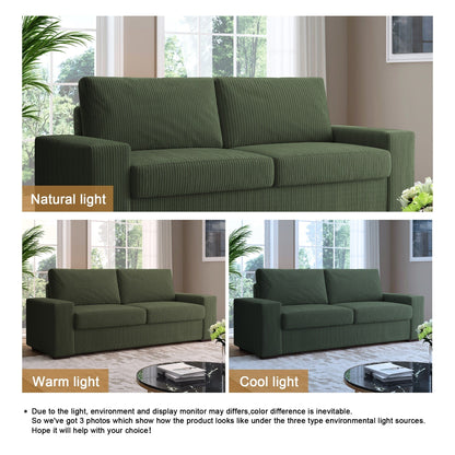 Divano a due posti in velluto a coste di lino largo 80,1 pollici per soggiorno