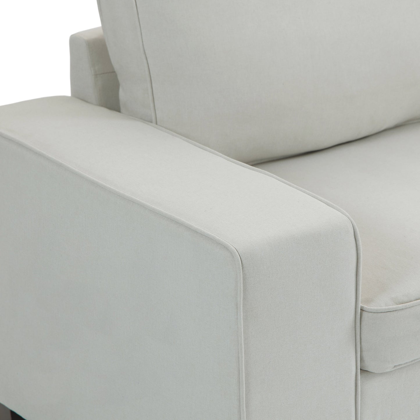 Divano a due posti in velluto a coste di lino largo 80,1 pollici per soggiorno