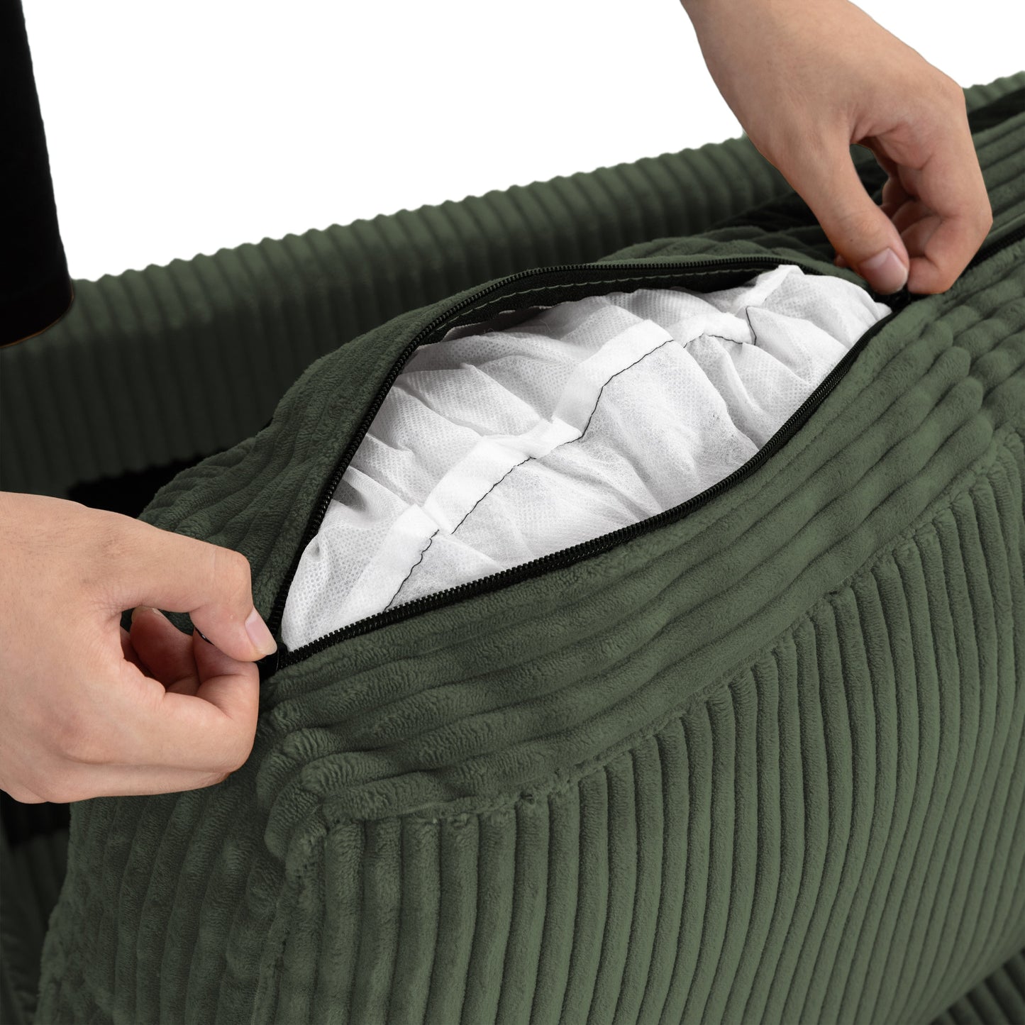 Divano a due posti in velluto a coste di lino largo 80,1 pollici per soggiorno