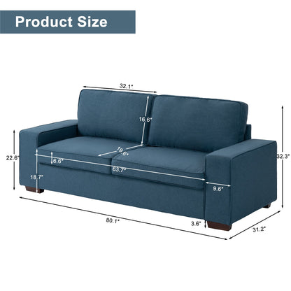 Divano a due posti in velluto a coste di lino largo 80,1 pollici per soggiorno