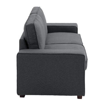 Divano a due posti in velluto a coste di lino largo 80,1 pollici per soggiorno