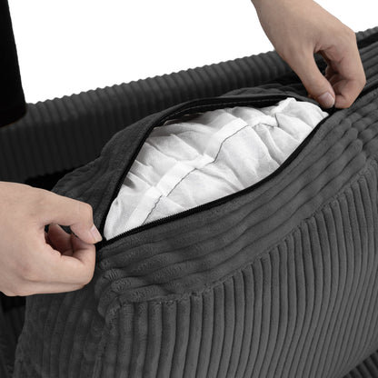 Divano a due posti in velluto a coste di lino largo 80,1 pollici per soggiorno