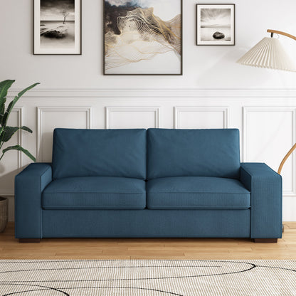 Divano a due posti in velluto a coste di lino largo 80,1 pollici per soggiorno