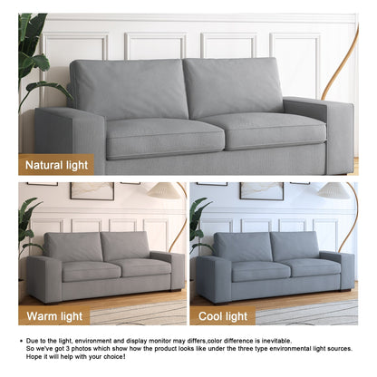 Divano a due posti in velluto a coste di lino largo 80,1 pollici per soggiorno