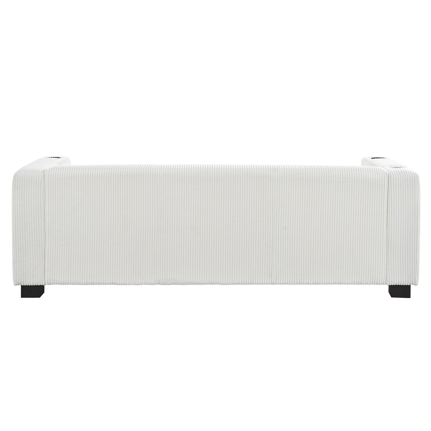 Divano a 3 posti in legno massello da 80 pollici con 2 porte USB e due portabicchieri