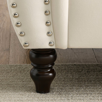 Divano Chesterfield in velluto 80 a 3 posti con design capitonné, finiture con borchie e 2 cuscini