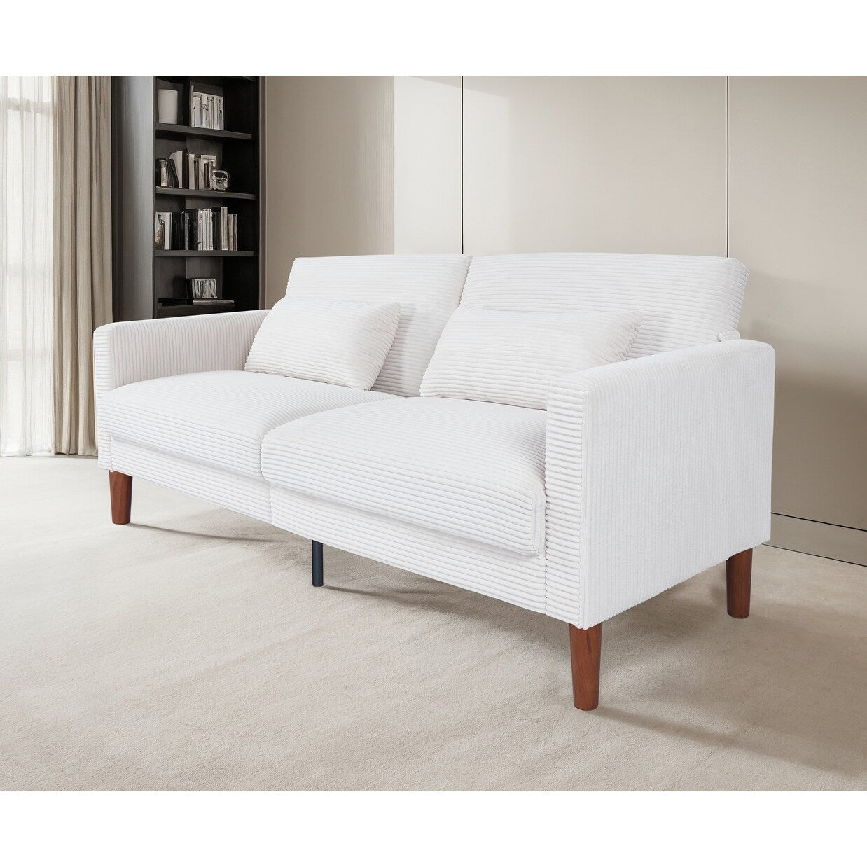 Divano, divano in velluto a coste, divano a due posti con 2 cuscini per soggiorno, camera da letto