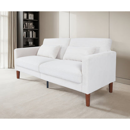 Divano, divano in velluto a coste, divano a due posti con 2 cuscini per soggiorno, camera da letto