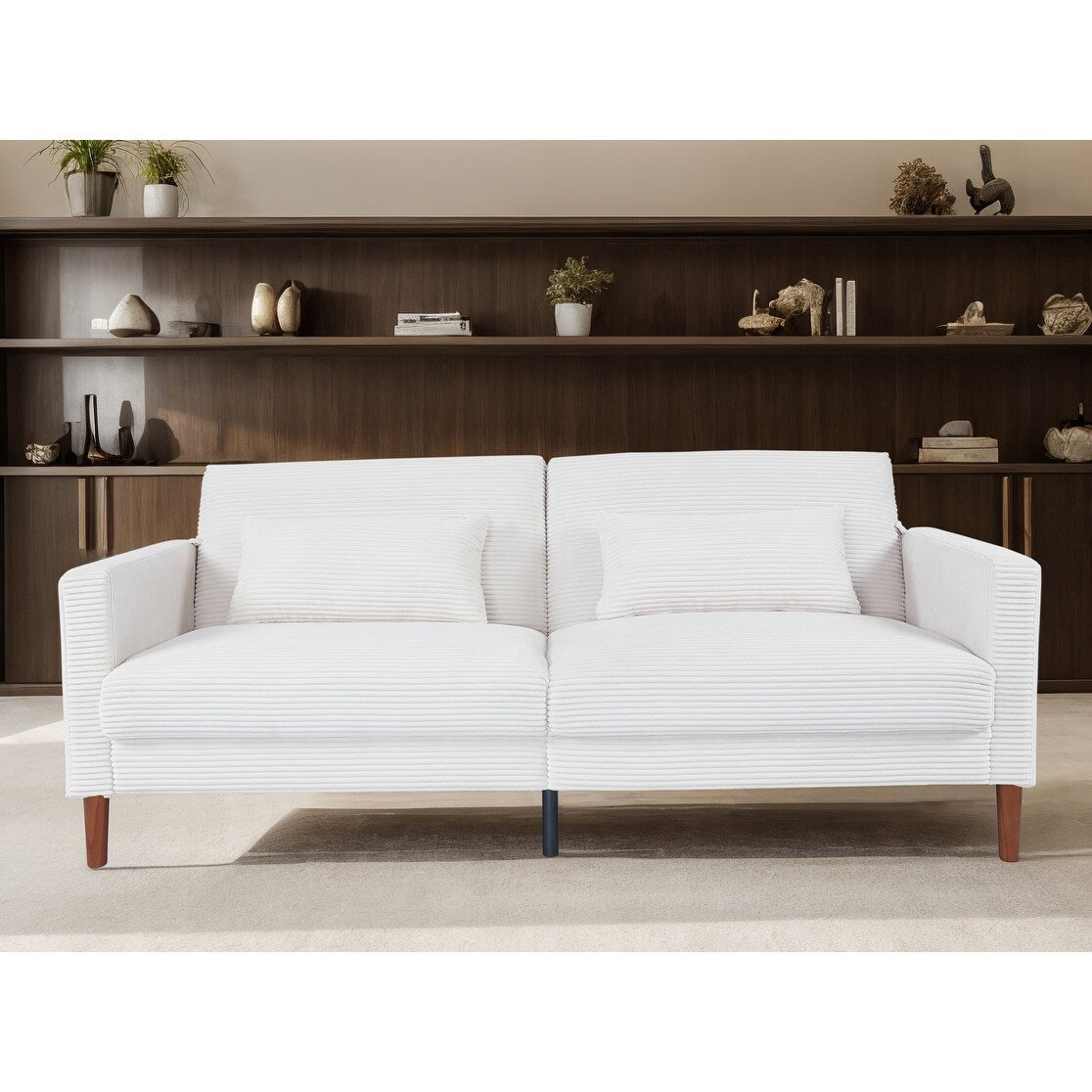 Divano, divano in velluto a coste, divano a due posti con 2 cuscini per soggiorno, camera da letto