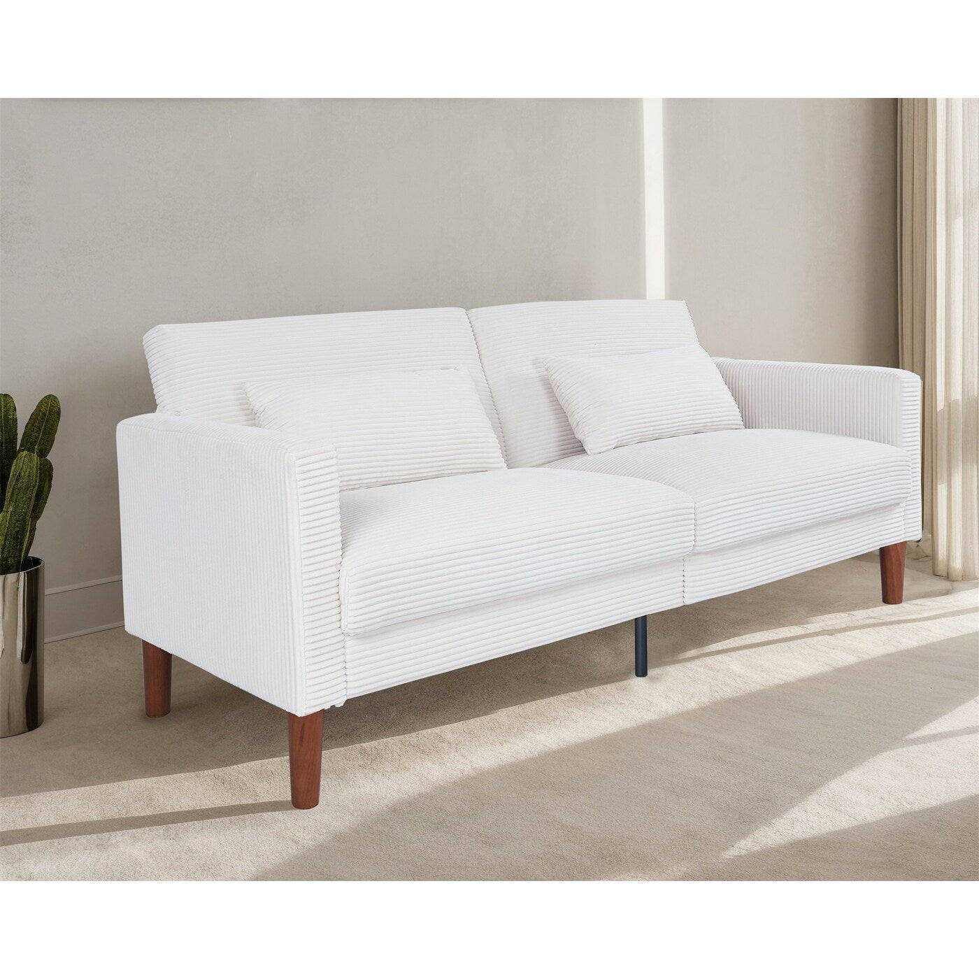 Divano, divano in velluto a coste, divano a due posti con 2 cuscini per soggiorno, camera da letto